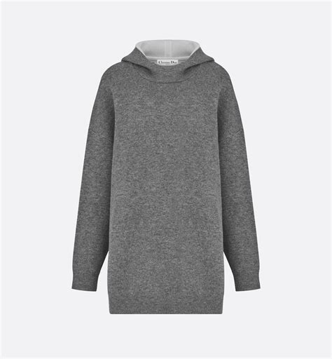 J'Adior 8' Hooded Sweater Gray Cashmere with Rear Signature